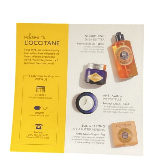 LOccitane En Provence Skincare Gift Set - Shea Butter Body Oil Immortelle Cream - Picture 2 of 10